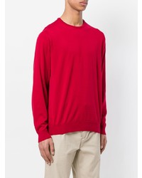 Мужской красный свитер с круглым вырезом от John Smedley