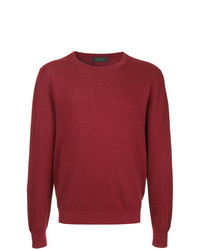 Мужской красный свитер с круглым вырезом от D'urban