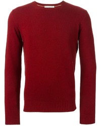 Мужской красный свитер с круглым вырезом от Della Ciana