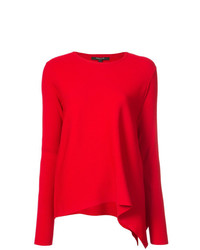 Женский красный свитер с круглым вырезом от Derek Lam