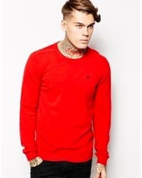 Мужской красный свитер с круглым вырезом от Diesel
