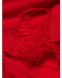 Мужской красный свитер с круглым вырезом от Maison Margiela