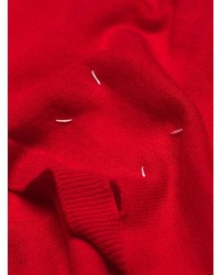 Мужской красный свитер с круглым вырезом от Maison Margiela