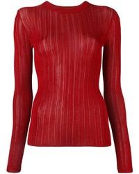Женский красный свитер с круглым вырезом от DKNY