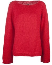 Женский красный свитер с круглым вырезом от Dosa