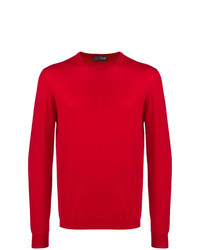 Мужской красный свитер с круглым вырезом от Drumohr