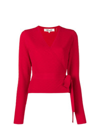 Женский красный свитер с круглым вырезом от Dvf Diane Von Furstenberg