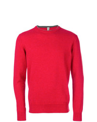 Мужской красный свитер с круглым вырезом от Eleventy