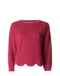 Женский красный свитер с круглым вырезом от Elisabetta Franchi