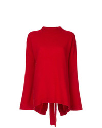 Женский красный свитер с круглым вырезом от Ellery