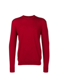 Мужской красный свитер с круглым вырезом от Emporio Armani