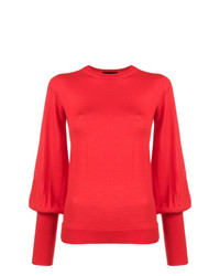 Женский красный свитер с круглым вырезом от Erika Cavallini