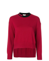 Женский красный свитер с круглым вырезом от Fendi