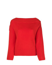 Женский красный свитер с круглым вырезом от Forte Forte