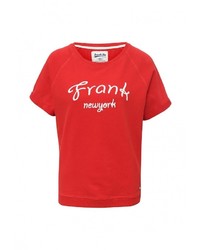 Женский красный свитер с круглым вырезом от Frank NY