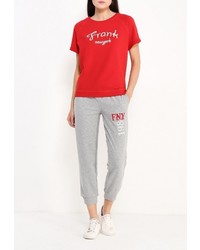 Женский красный свитер с круглым вырезом от Frank NY