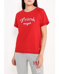 Женский красный свитер с круглым вырезом от Frank NY