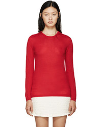 Женский красный свитер с круглым вырезом от Giambattista Valli