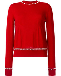 Женский красный свитер с круглым вырезом от Givenchy