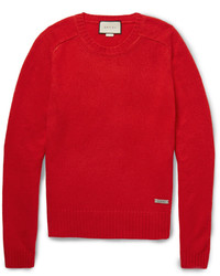 Мужской красный свитер с круглым вырезом от Gucci