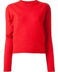 Женский красный свитер с круглым вырезом от J.W.Anderson