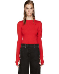 Женский красный свитер с круглым вырезом от Jacquemus