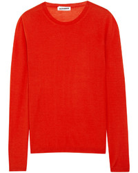 Женский красный свитер с круглым вырезом от Jil Sander