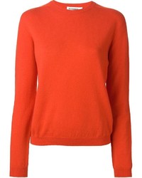 Женский красный свитер с круглым вырезом от Jil Sander