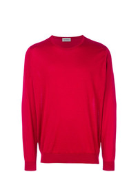 Мужской красный свитер с круглым вырезом от John Smedley