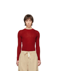Мужской красный свитер с круглым вырезом от Judy Turner