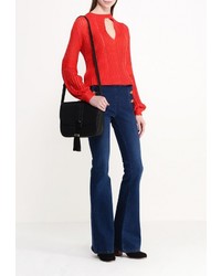 Женский красный свитер с круглым вырезом от Just Cavalli