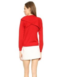 Женский красный свитер с круглым вырезом от J.W.Anderson