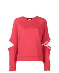 Женский красный свитер с круглым вырезом от Karl Lagerfeld