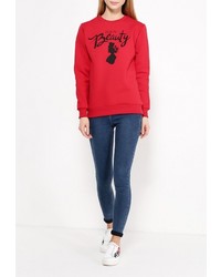 Женский красный свитер с круглым вырезом от Katya Dobryakova