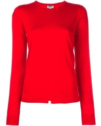 Женский красный свитер с круглым вырезом от Kenzo
