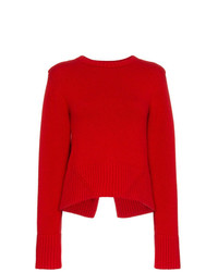 Женский красный свитер с круглым вырезом от Khaite