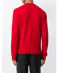 Мужской красный свитер с круглым вырезом от Valentino