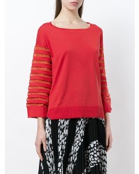 Женский красный свитер с круглым вырезом от Snobby Sheep