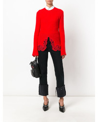 Женский красный свитер с круглым вырезом от Givenchy