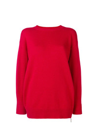 Женский красный свитер с круглым вырезом от Lamberto Losani