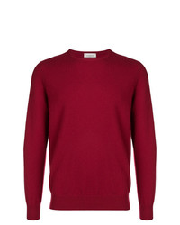 Мужской красный свитер с круглым вырезом от Laneus