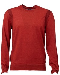 Мужской красный свитер с круглым вырезом от Lanvin