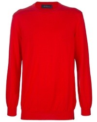 Мужской красный свитер с круглым вырезом от Les Copains