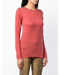 Женский красный свитер с круглым вырезом от Forte Forte