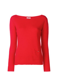 Женский красный свитер с круглым вырезом от Liu Jo