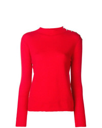 Женский красный свитер с круглым вырезом от Liu Jo