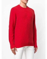 Мужской красный свитер с круглым вырезом от Drumohr