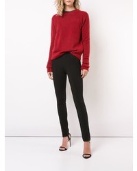 Женский красный свитер с круглым вырезом от Helmut Lang