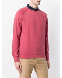 Мужской красный свитер с круглым вырезом от Sun 68
