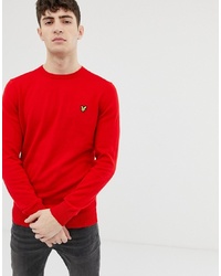 Мужской красный свитер с круглым вырезом от Lyle & Scott
